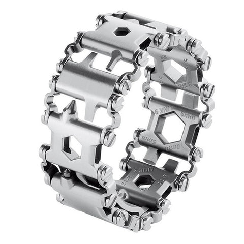 Multi Tool Bracelets Stainless Steel Outdoor Bolt Driver Tool Kit Screwdriver Hand Chain Field Survival Bracelet for Camping